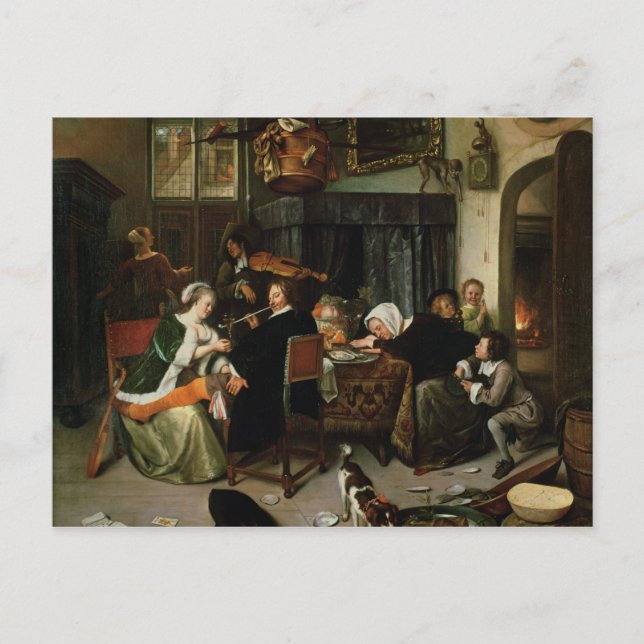 Carte Postale La Maison Dissolute, 1668 (Devant)