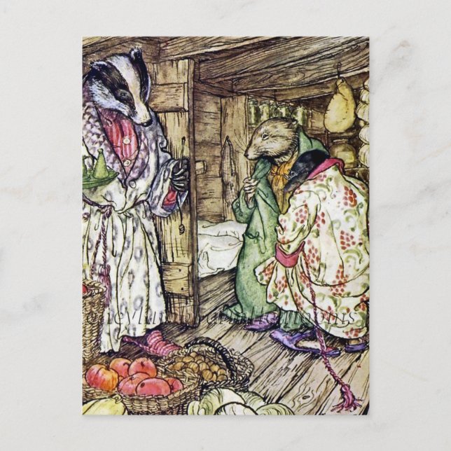 Carte Postale "La Maison du Badger" par Arthur Rackham (Devant)