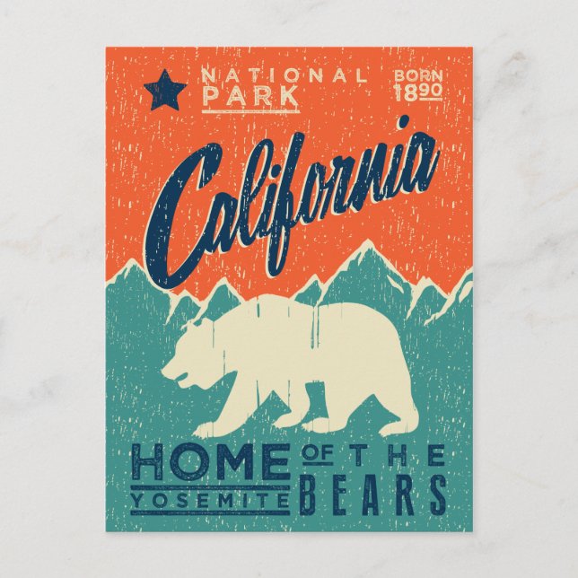 Carte Postale La maison du Yosemite soutient | la Californie (Devant)