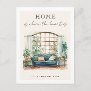 Carte Postale La maison est là où le coeur est la réalité cosy