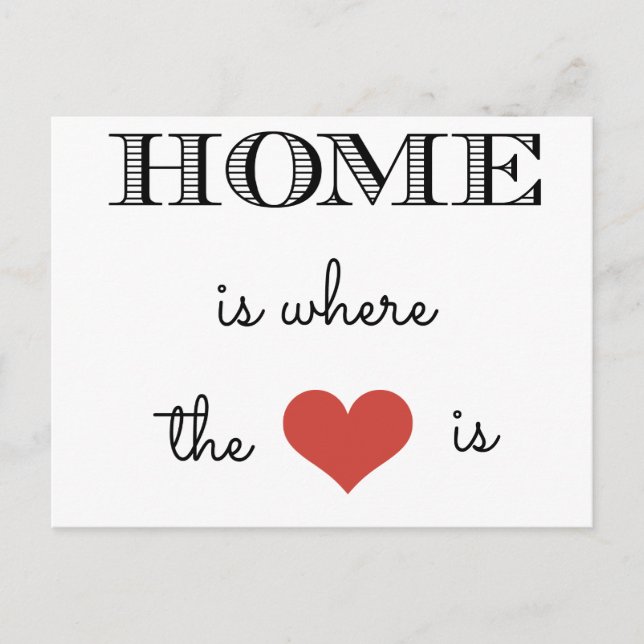 Carte Postale La maison est où le coeur est (Devant)