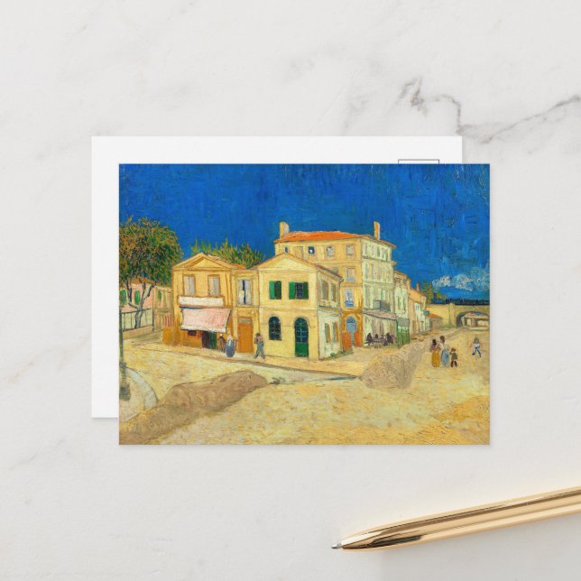 Carte Postale La Maison Jaune de Vincent Van Gogh (Devant/Arrière en situation)