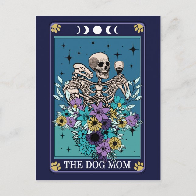 Carte Postale La maman du chien Drôle Tarot (Devant)