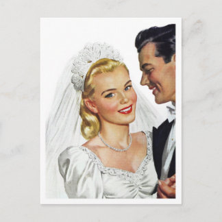 Carte Postale La mariée rougissante danse avec la salle