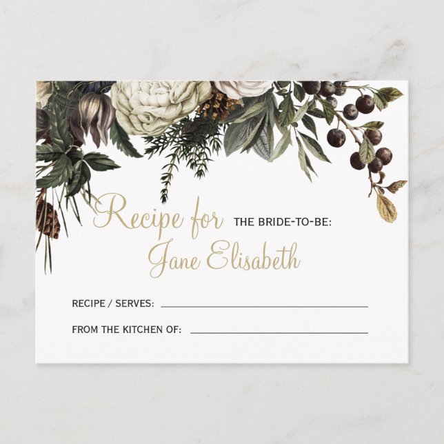 Carte Postale La mariée verte d'hiver blanche pour être recette (Devant)