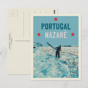 Carte Postale La meilleure illustration du spot de surf de Nazar