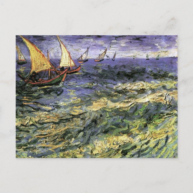 Carte Postale La mer à Saintes-Maries Van Gogh Art (Devant)