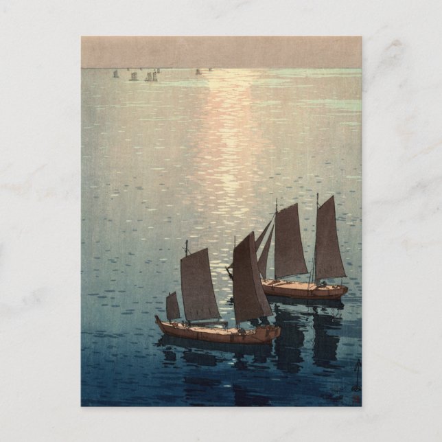 Carte Postale La Mer Étincelante par Hiroshi Yoshida (Devant)