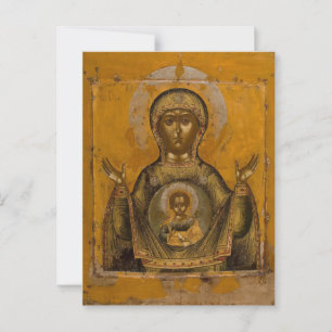 Carte Postale La Mère de Dieu de l'icône orthodoxe des signes