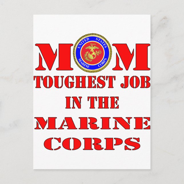 Carte Postale La Mère Marine de l'USMC Travail le plus dur dans  (Devant)