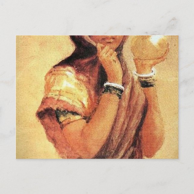 Carte Postale La Milkmaid 1904 Par Raja Ravi Varma (Devant)