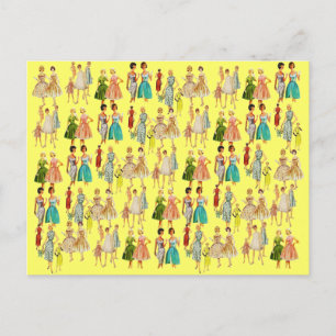 Carte Postale La mode féminine vintage