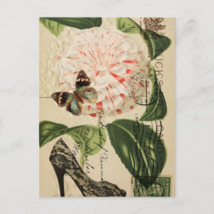 Carte Postale La mode parisienne stiletto art botanique