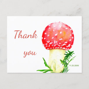 Carte Postale La mouche rouge agarique, champignon. Remerciement