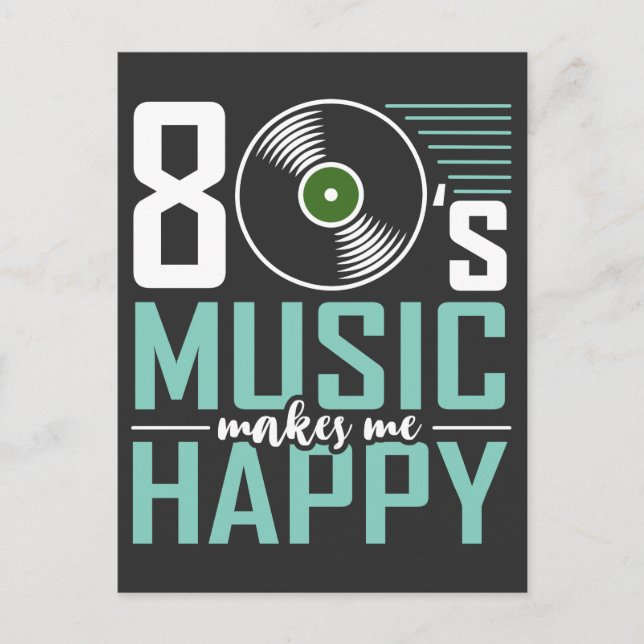 Carte Postale La Musique Des Années 80 Me Rend Joyeux Quatre-Vin (Devant)