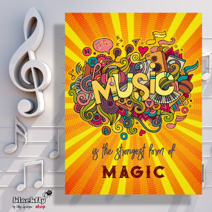 Carte Postale La musique est magique Citation personnalisable Ar