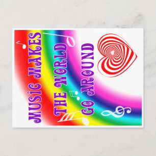 Carte Postale La musique fait tourner le monde