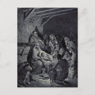 Carte Postale La Nativité par Gustave Doré Encre victorienne de 