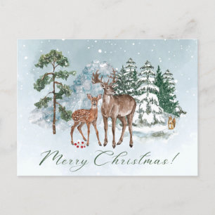 Carte Postale La neige de Noël dans la nature des bois
