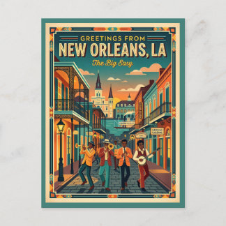 Carte Postale La Nouvelle-Orléans Big Easy Style Vintage