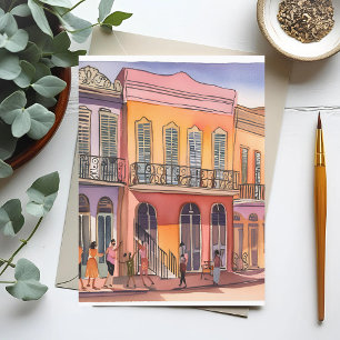 Carte Postale La Nouvelle-Orléans   NOLA Louisiane Aquarelle Bel