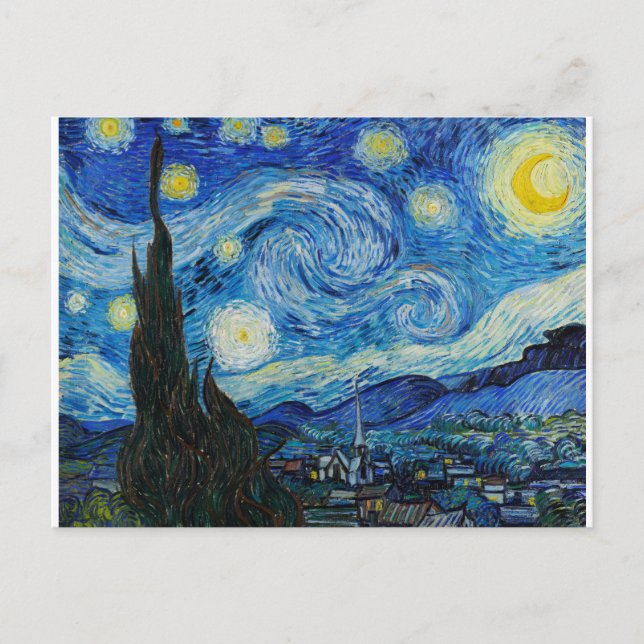 Carte Postale La Nuit de Starry 1889 par Vincent van Gogh (Devant)