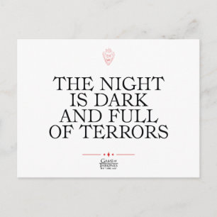 Carte Postale La nuit est sombre et pleine de terreurs