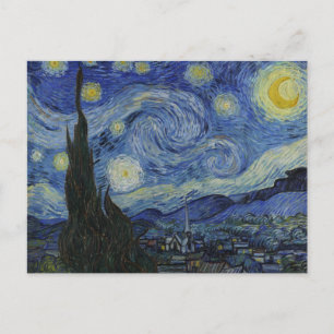 Carte Postale La Nuit étoilée, peinture à l'huile, Vincent Van G