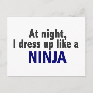 Carte Postale La Nuit, Je Me Habille Comme Un Ninja