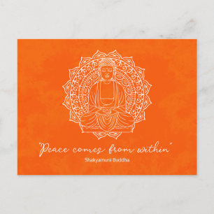 Carte Postale La Paix Provient De L'Intérieur Du Bouddha Orange