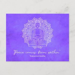 Carte Postale La Paix Provient De L'Intérieur Du Bouddha Purple 
