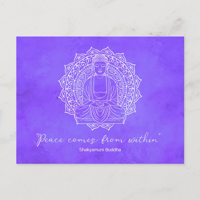 Carte Postale La Paix Provient De L'Intérieur Du Bouddha Purple  (Devant)
