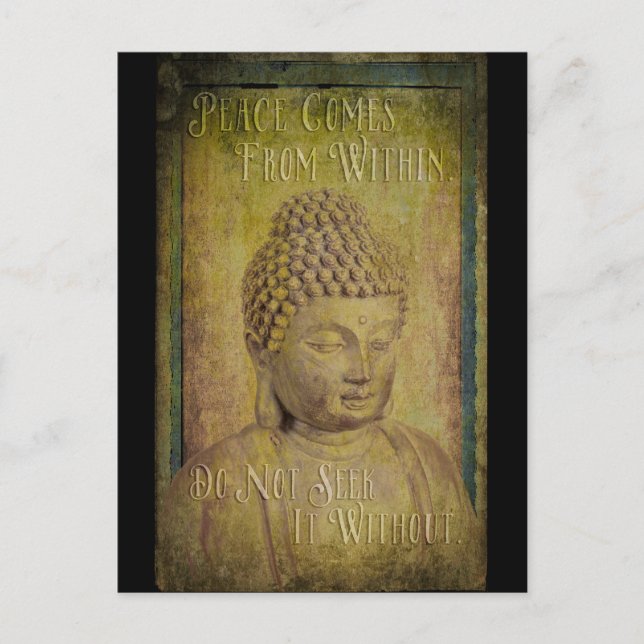 Carte Postale La paix vient de la citation du Bouddha intérieur (Devant)