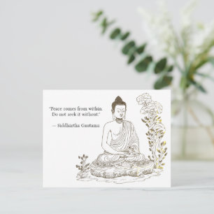 Carte Postale La paix vient de l'intérieur Bouddha