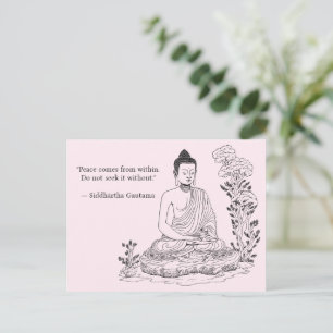 Carte Postale La paix vient de l'intérieur Bouddha