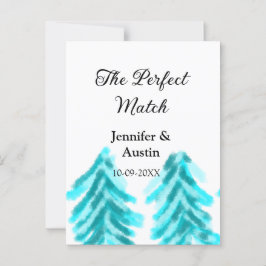 Carte Postale La parfaite correspondance hiver pin bleu mariage 