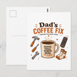 Carte Postale La pause café de papa, un design de vie relaxante