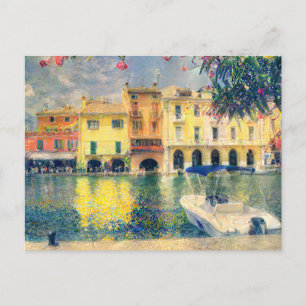 Carte Postale La peinture à quai de bateau du lac de Garde