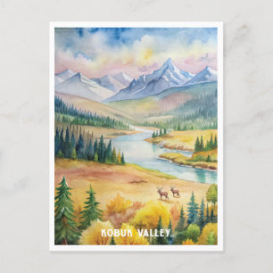 Carte Postale La peinture aquarelle du parc national de la vallé