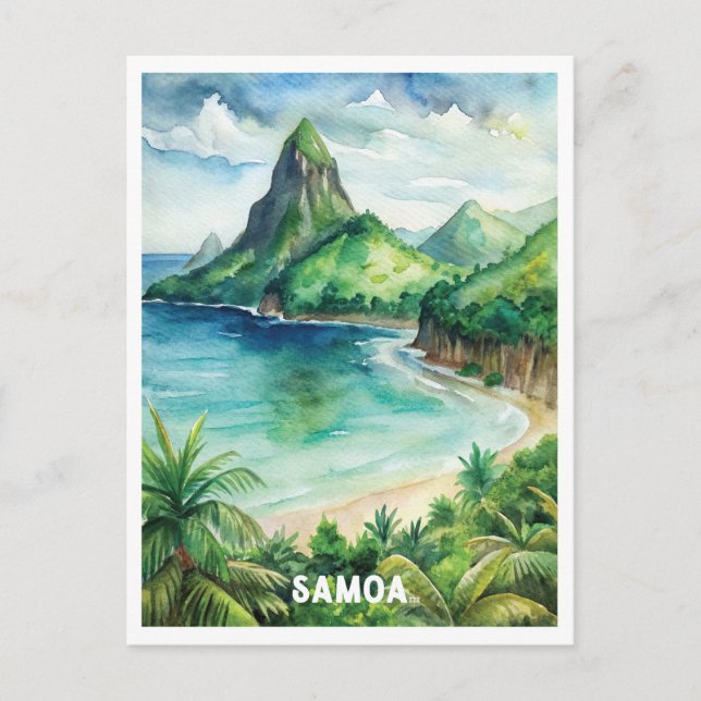 Carte Postale La peinture aquarelle du parc national des Samoa (Devant)