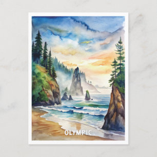 Carte Postale La peinture aquarelle du parc national olympique