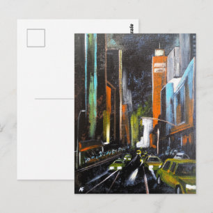 Carte Postale La peinture de minuit électrique de New York - Alf