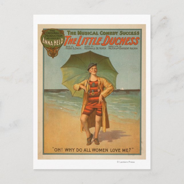 Carte Postale "La Petite Duchesse" Homme sur la Plage (Devant)