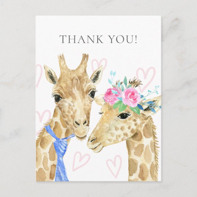 Carte Postale La petite girafe thématique merci (Devant)