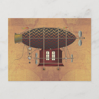 Carte Postale La Petite Rouge Steampunk de l'Aéronef