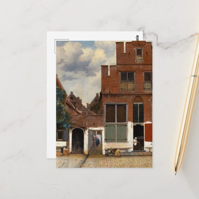Carte Postale La Petite Rue, Vue des Maisons à Delft (Devant/Arrière en situation)