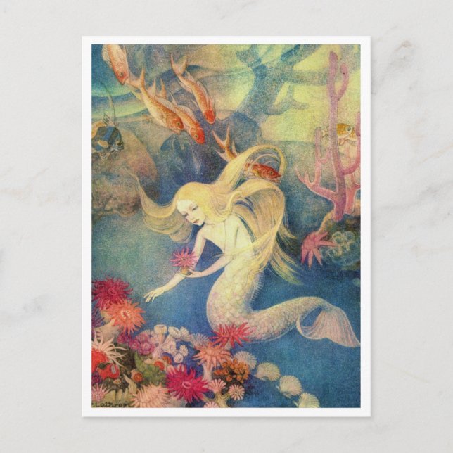 Carte Postale La petite sirène de Dorothy Lathrop (Devant)