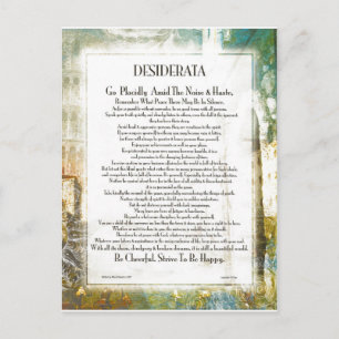 Carte Postale La Piazza DESIDERATA par Max Ehrmann