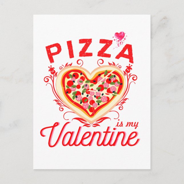 Carte Postale La Pizza Est Ma Saint Valentin Funny Valentines Da (Devant)