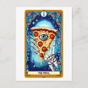Carte Postale La Pizza Funny Tarot Caed